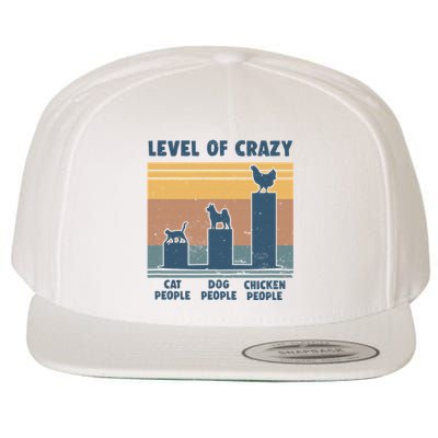 Level Of Crazy Chicken Lover Funny Wool Snapback Cap