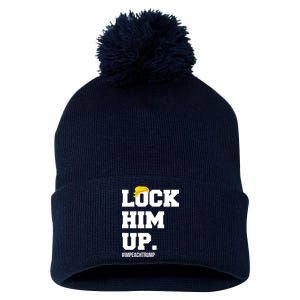 Lock Him Up Resist Trump #impeachtrump Pom Pom 12in Knit Beanie