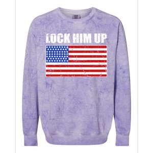 Lock Him Up Resist USA Flag Anti Trump Colorblast Crewneck Sweatshirt