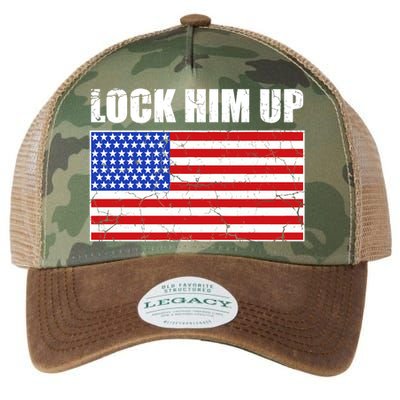 Lock Him Up Resist USA Flag Anti Trump Legacy Tie Dye Trucker Hat