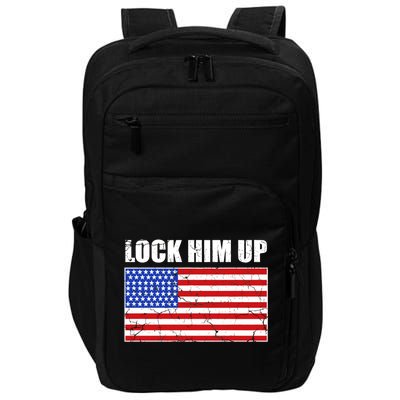 Lock Him Up Resist USA Flag Anti Trump Impact Tech Backpack