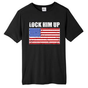 Lock Him Up Resist USA Flag Anti Trump Tall Fusion ChromaSoft Performance T-Shirt