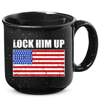 Lock Him Up Resist USA Flag Anti Trump 15oz Campfire Ceramic Mug