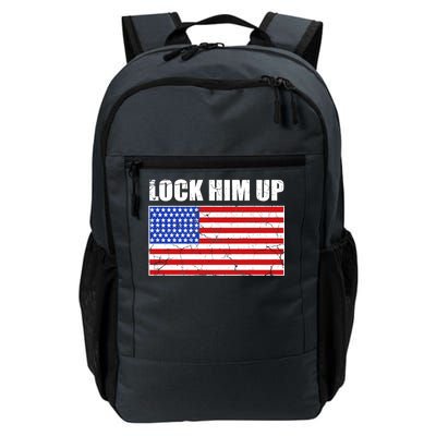 Lock Him Up Resist USA Flag Anti Trump Daily Commute Backpack