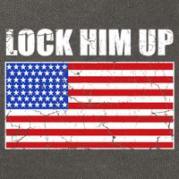Lock Him Up Resist USA Flag Anti Trump Cotton Canvas Backpack