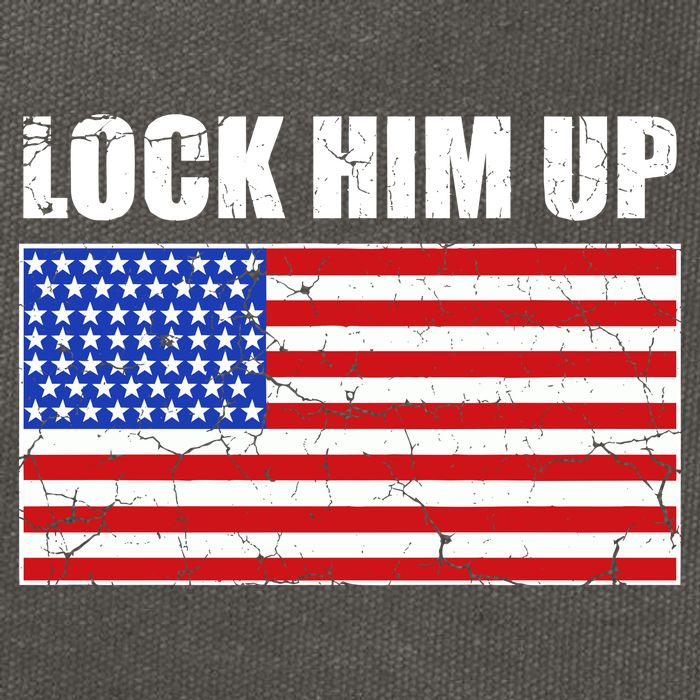 Lock Him Up Resist USA Flag Anti Trump Cotton Canvas Backpack