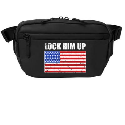 Lock Him Up Resist USA Flag Anti Trump Crossbody Pack