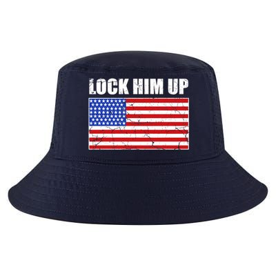 Lock Him Up Resist USA Flag Anti Trump Cool Comfort Performance Bucket Hat