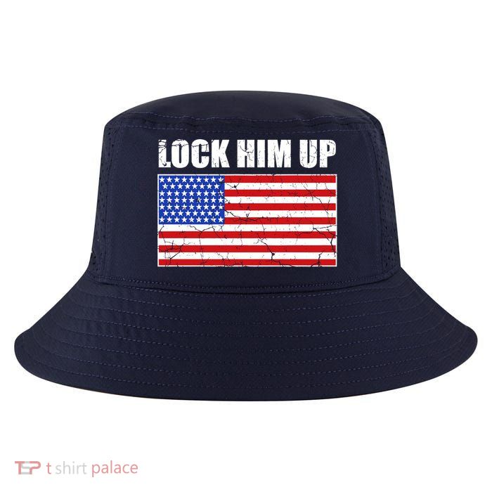 Lock Him Up Resist USA Flag Anti Trump Cool Comfort Performance Bucket Hat
