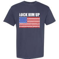 Lock Him Up Resist USA Flag Anti Trump Garment-Dyed Heavyweight T-Shirt