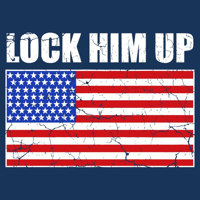 Lock Him Up Resist USA Flag Anti Trump Garment-Dyed Heavyweight T-Shirt