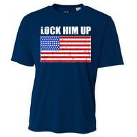 Lock Him Up Resist USA Flag Anti Trump Cooling Performance Crew T-Shirt