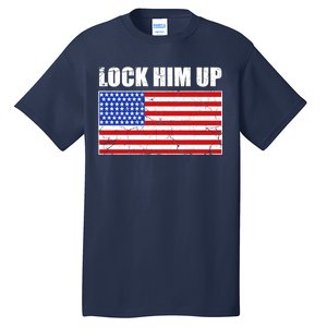 Lock Him Up Resist USA Flag Anti Trump Tall T-Shirt