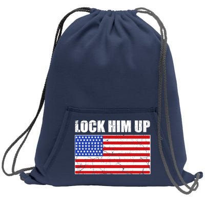 Lock Him Up Resist USA Flag Anti Trump Sweatshirt Cinch Pack Bag