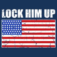 Lock Him Up Resist USA Flag Anti Trump Button