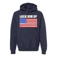 Lock Him Up Resist USA Flag Anti Trump Premium Hoodie