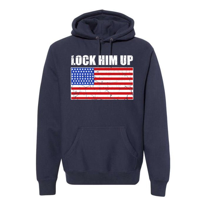 Lock Him Up Resist USA Flag Anti Trump Premium Hoodie