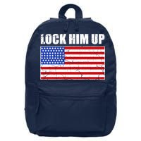Lock Him Up Resist USA Flag Anti Trump 16 in Basic Backpack
