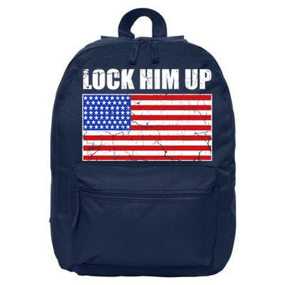 Lock Him Up Resist USA Flag Anti Trump 16 in Basic Backpack