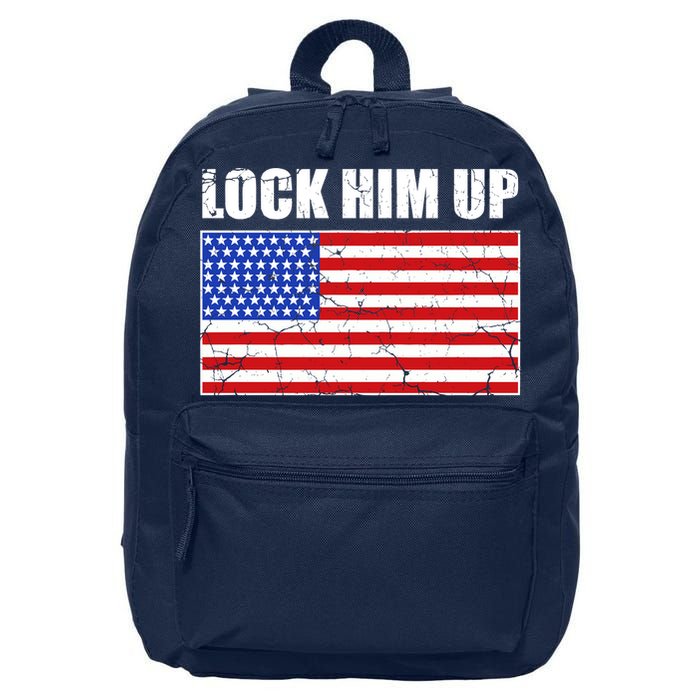 Lock Him Up Resist USA Flag Anti Trump 16 in Basic Backpack