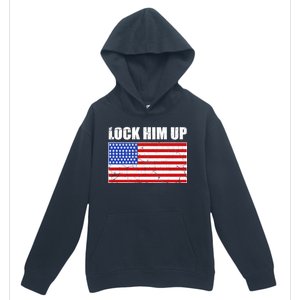 Lock Him Up Resist USA Flag Anti Trump Urban Pullover Hoodie