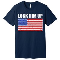 Lock Him Up Resist USA Flag Anti Trump Premium T-Shirt