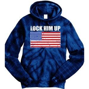 Lock Him Up Resist USA Flag Anti Trump Tie Dye Hoodie