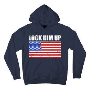 Lock Him Up Resist USA Flag Anti Trump Tall Hoodie