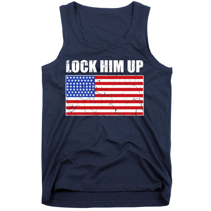 Lock Him Up Resist USA Flag Anti Trump Tank Top