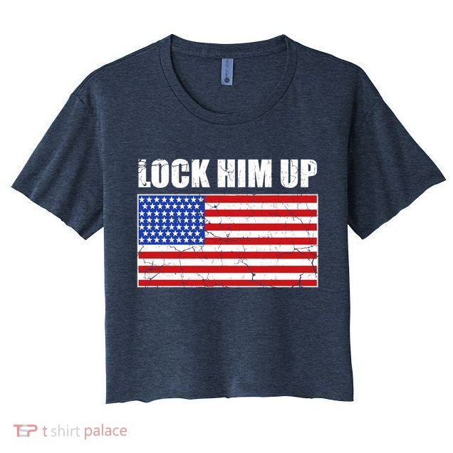 Lock Him Up Resist USA Flag Anti Trump Crop Top