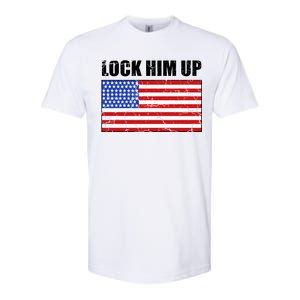 Lock Him Up Resist USA Flag Anti Trump Softstyle CVC T-Shirt