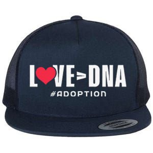 Love Over DNA Adoption Day Flat Bill Trucker Hat