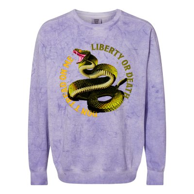 Liberty Or Death Dont Tread On Me Snake Colorblast Crewneck Sweatshirt