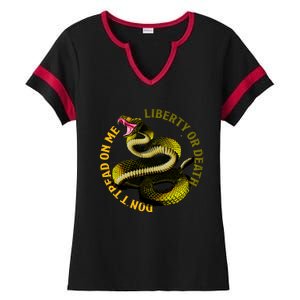 Liberty Or Death Dont Tread On Me Snake Ladies Halftime Notch Neck Tee