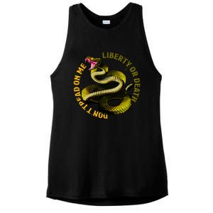 Liberty Or Death Dont Tread On Me Snake Ladies PosiCharge Tri-Blend Wicking Tank