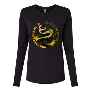 Liberty Or Death Dont Tread On Me Snake Womens Cotton Relaxed Long Sleeve T-Shirt