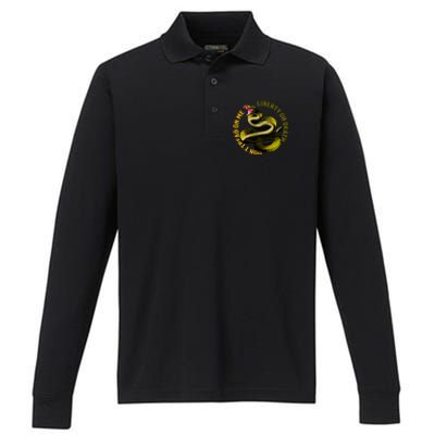 Liberty Or Death Dont Tread On Me Snake Performance Long Sleeve Polo