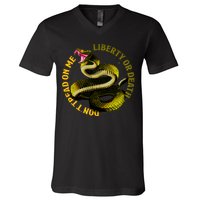 Liberty Or Death Dont Tread On Me Snake V-Neck T-Shirt