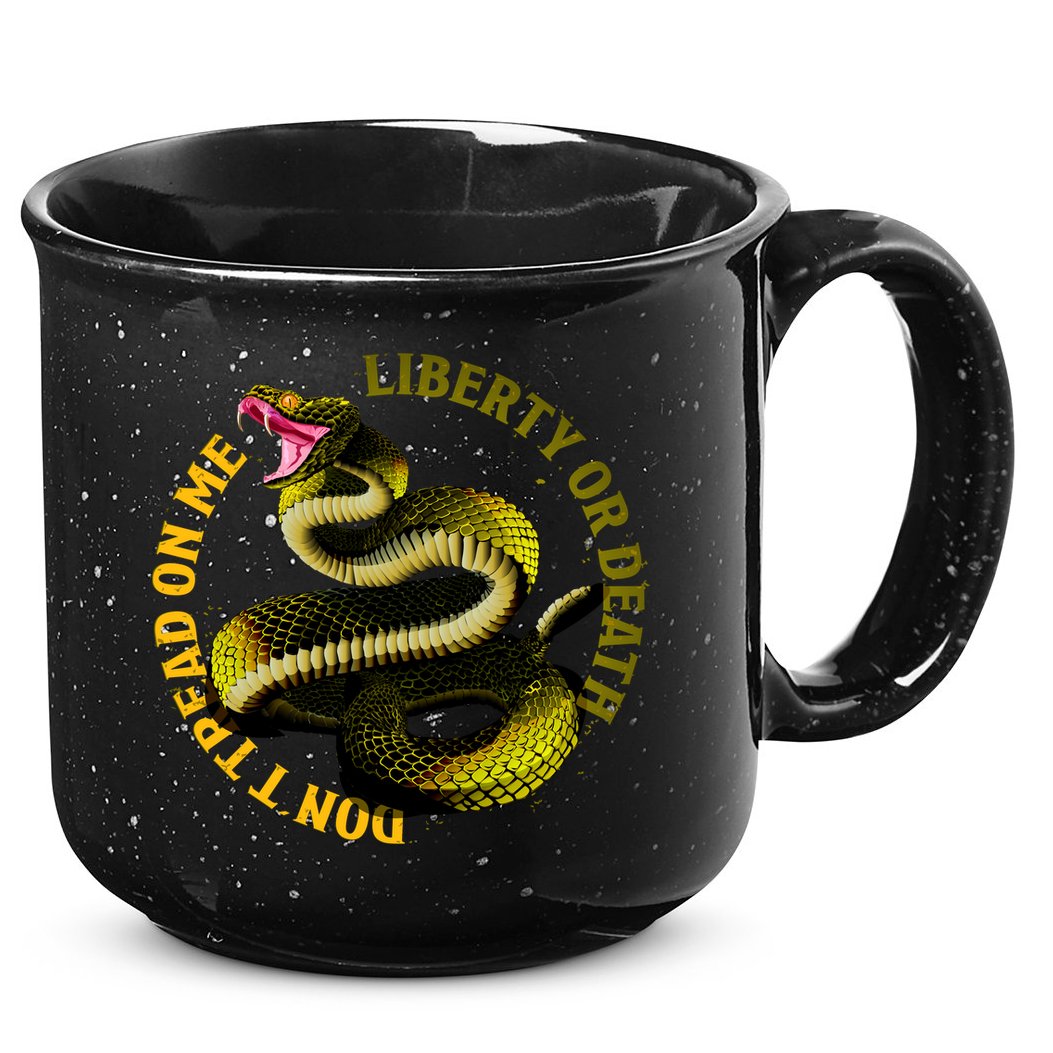 Liberty Or Death Dont Tread On Me Snake 15oz Campfire Ceramic Mug
