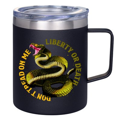 Liberty Or Death Dont Tread On Me Snake 12oz Stainless Steel Coffee Mug