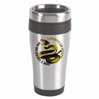Liberty Or Death Dont Tread On Me Snake 16oz Travel Tumbler