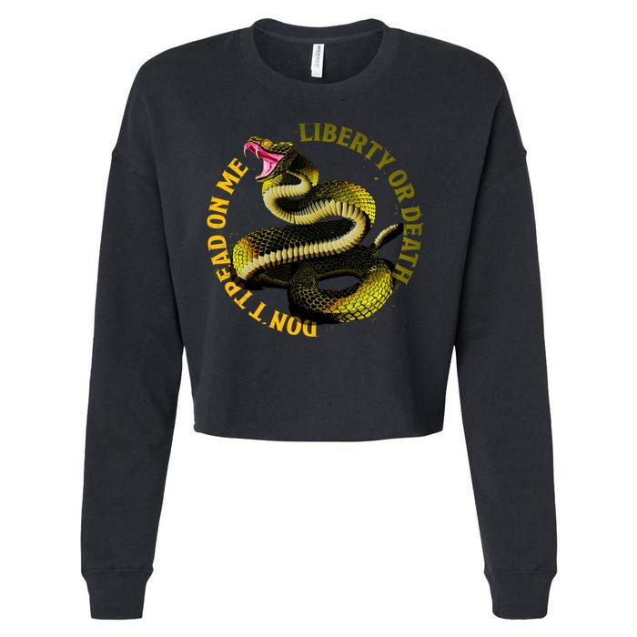 Liberty Or Death Dont Tread On Me Snake Cropped Pullover Crew