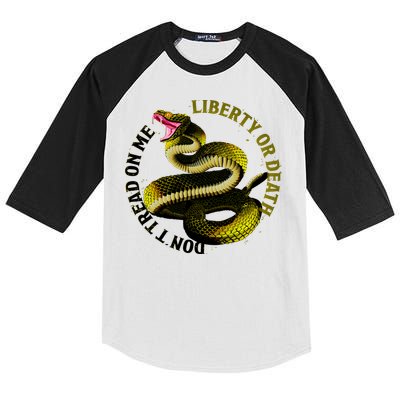 Liberty Or Death Dont Tread On Me Snake Kids Colorblock Raglan Jersey