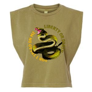 Liberty Or Death Dont Tread On Me Snake Garment-Dyed Women's Muscle Tee