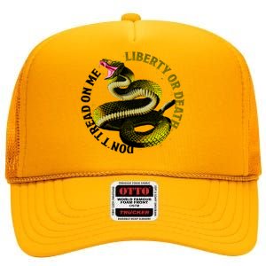 Liberty Or Death Dont Tread On Me Snake High Crown Mesh Back Trucker Hat