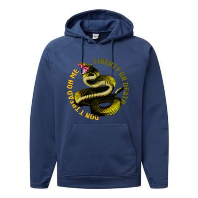 Liberty Or Death Dont Tread On Me Snake Performance Fleece Hoodie