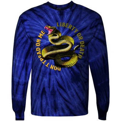 Liberty Or Death Dont Tread On Me Snake Tie-Dye Long Sleeve Shirt