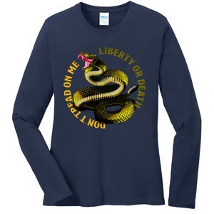 Liberty Or Death Dont Tread On Me Snake Ladies Long Sleeve Shirt