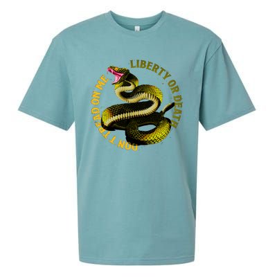 Liberty Or Death Dont Tread On Me Snake Sueded Cloud Jersey T-Shirt