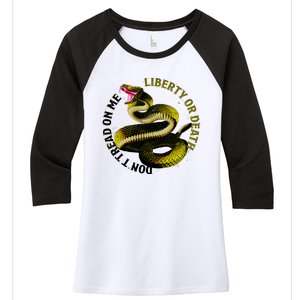 Liberty Or Death Dont Tread On Me Snake Women's Tri-Blend 3/4-Sleeve Raglan Shirt